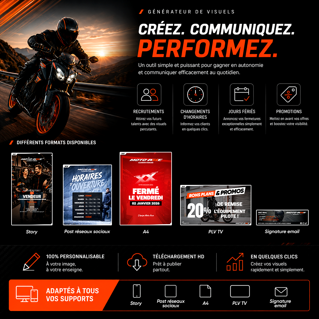 Moto Axxe — Générateur de visuels